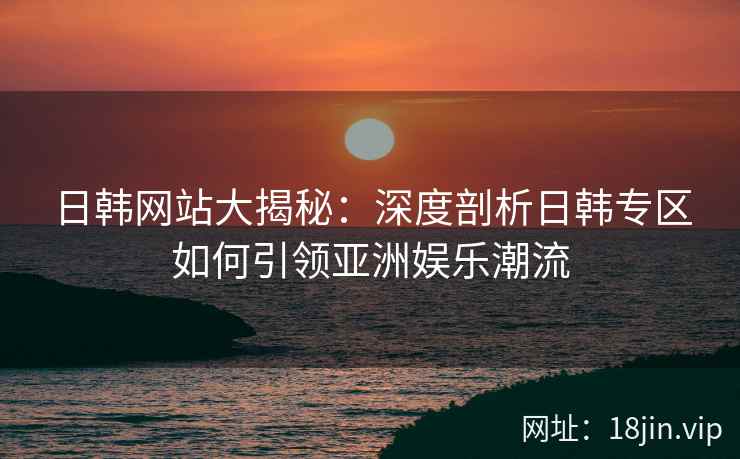 日韩网站大揭秘：深度剖析日韩专区如何引领亚洲娱乐潮流