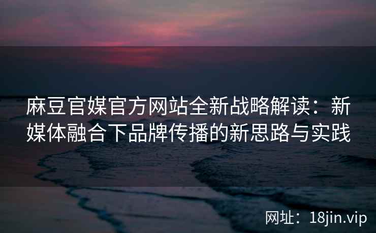 麻豆官媒官方网站全新战略解读：新媒体融合下品牌传播的新思路与实践